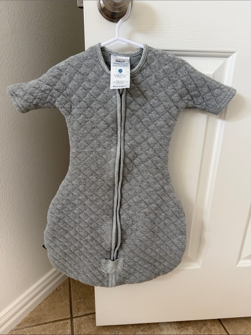 Halo Quilted Gray easy transition Sleep Sack